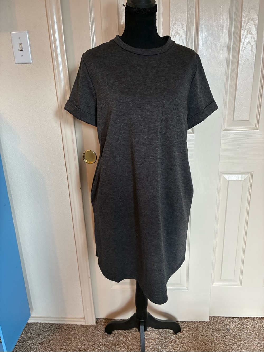 Dark Grey T-shirt Midi Dress